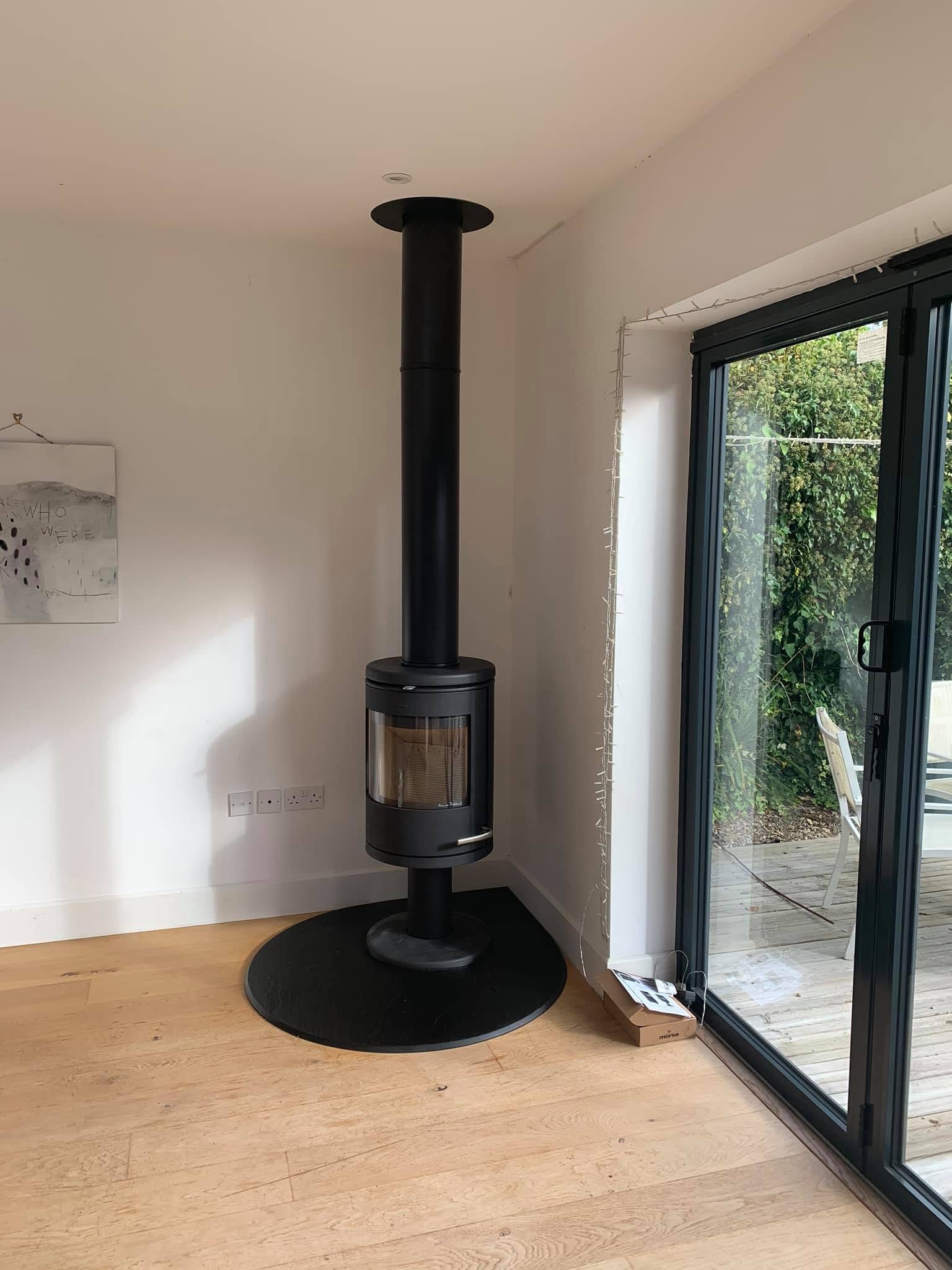 Completed stove installation in a customer home